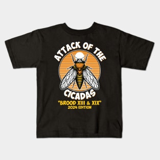Funny Attack of The Cicadas 2024 Brood XIII & XIX Entomologist Gift Kids T-Shirt